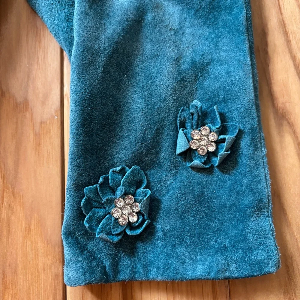 Vintage blue suede
